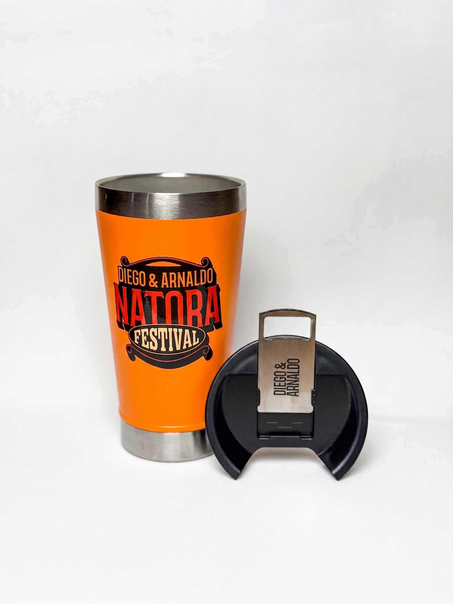 COPO TÉRMICO 500ML COM TAMPA E ABRIDOR - NATORA - LARANJA
