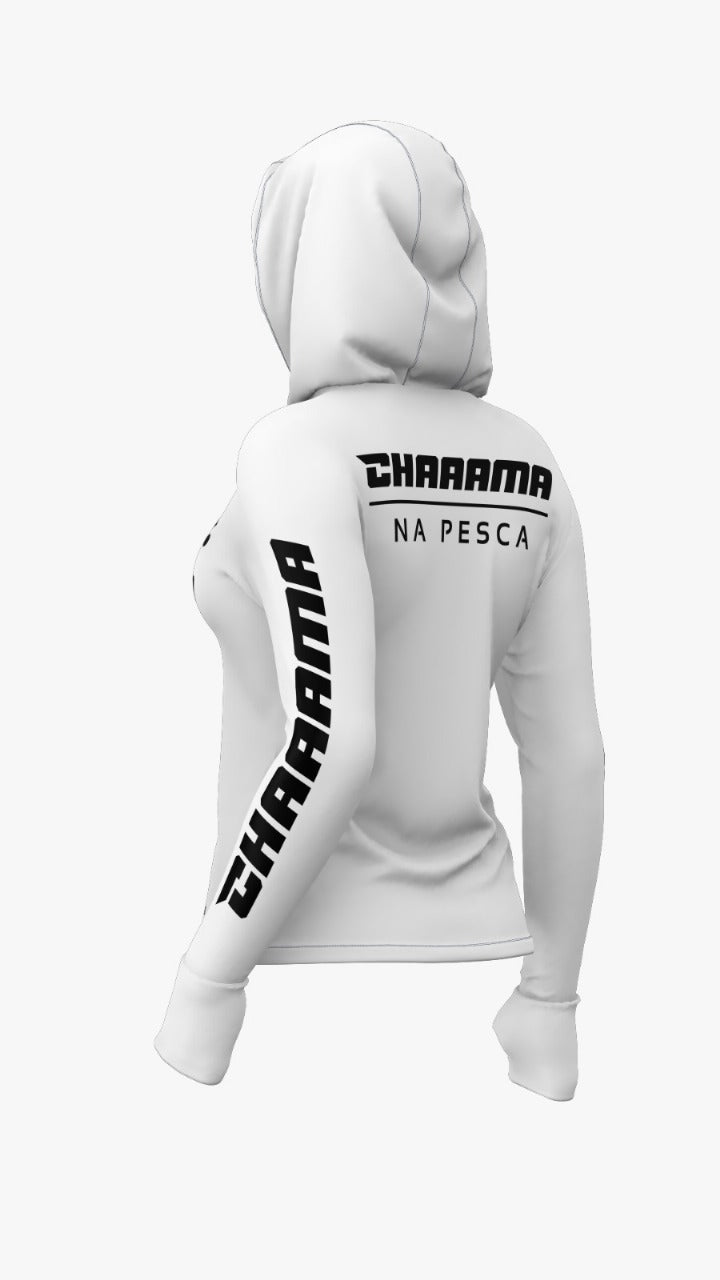 CAMISETA COM CAPUZ FEMININA - BRANCO