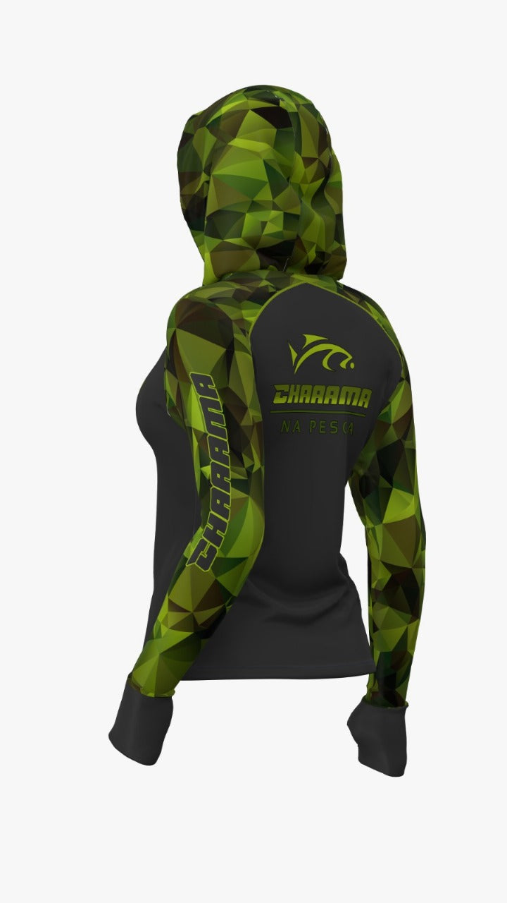 CAMISETA COM CAPUZ FEMININO - CAMUFLADO