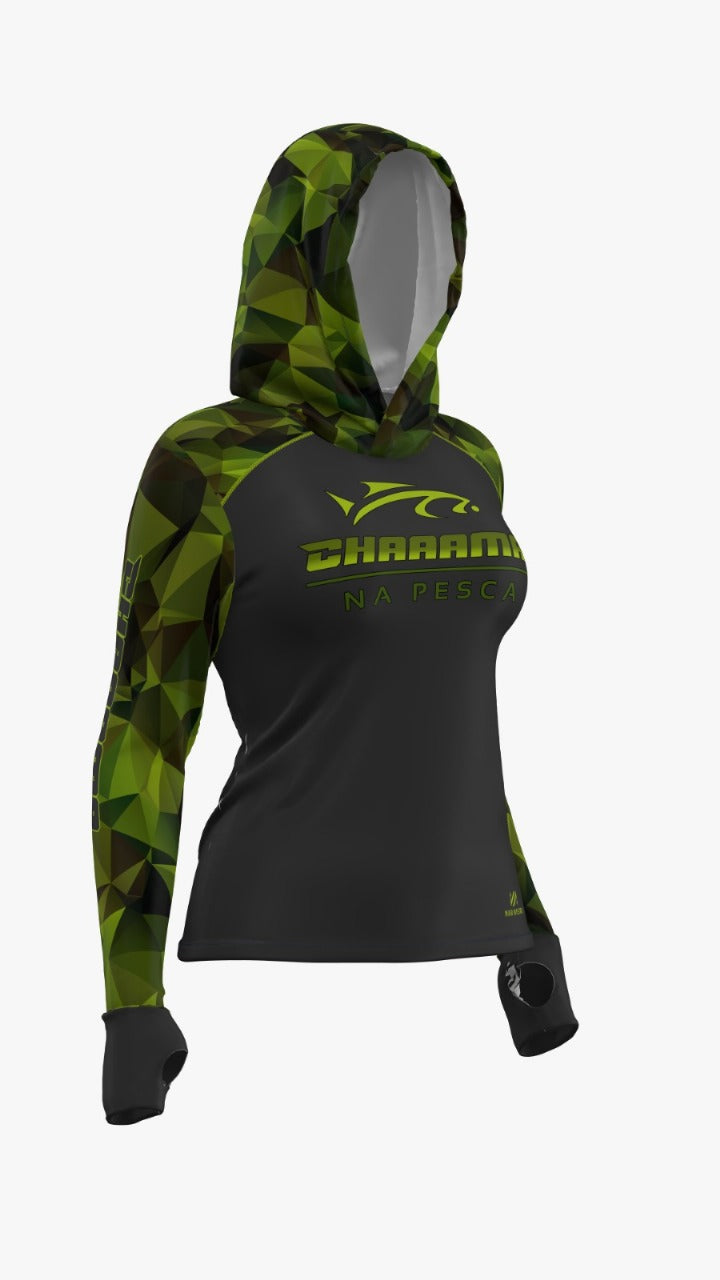 CAMISETA COM CAPUZ FEMININO - CAMUFLADO