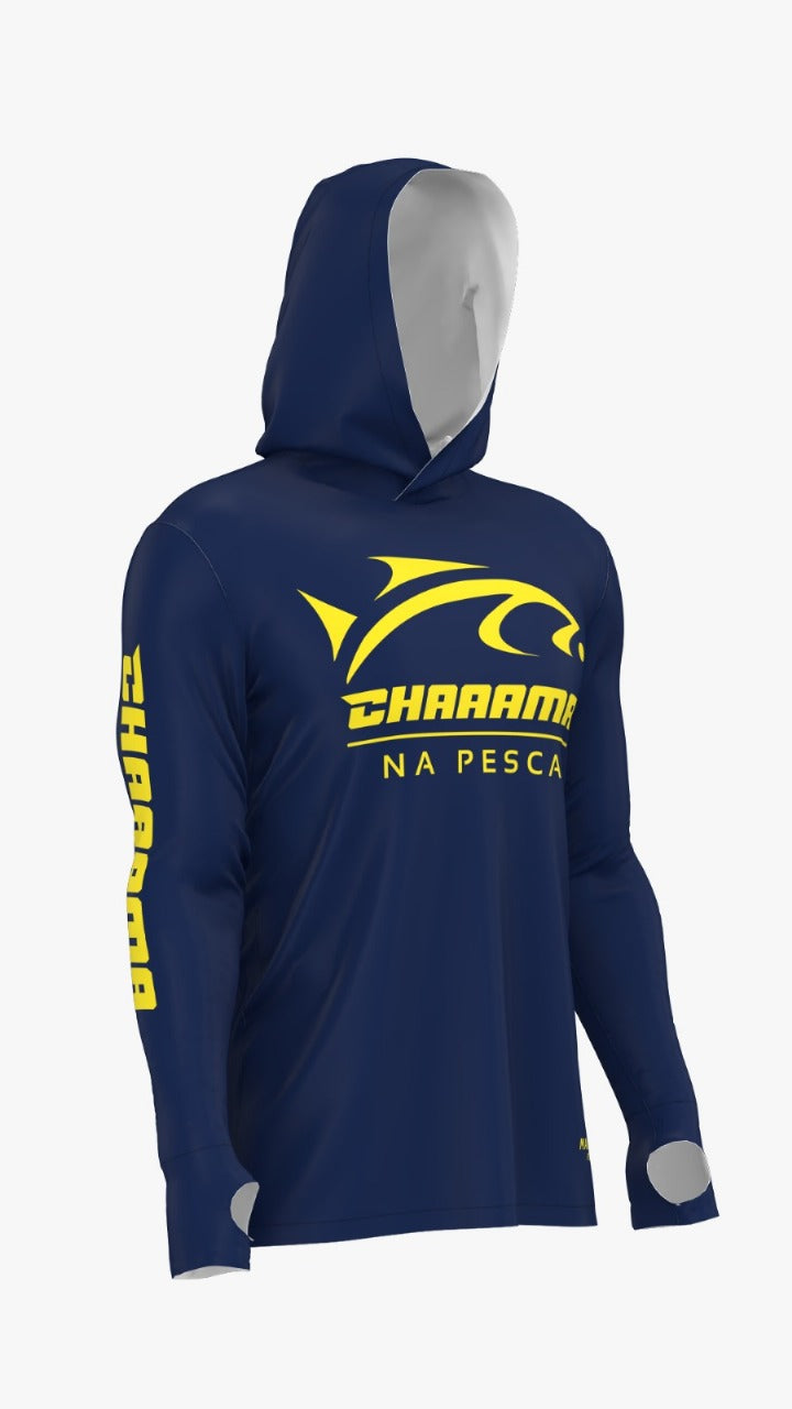 CAMISETA COM CAPUZ MASCULINO - AZUL