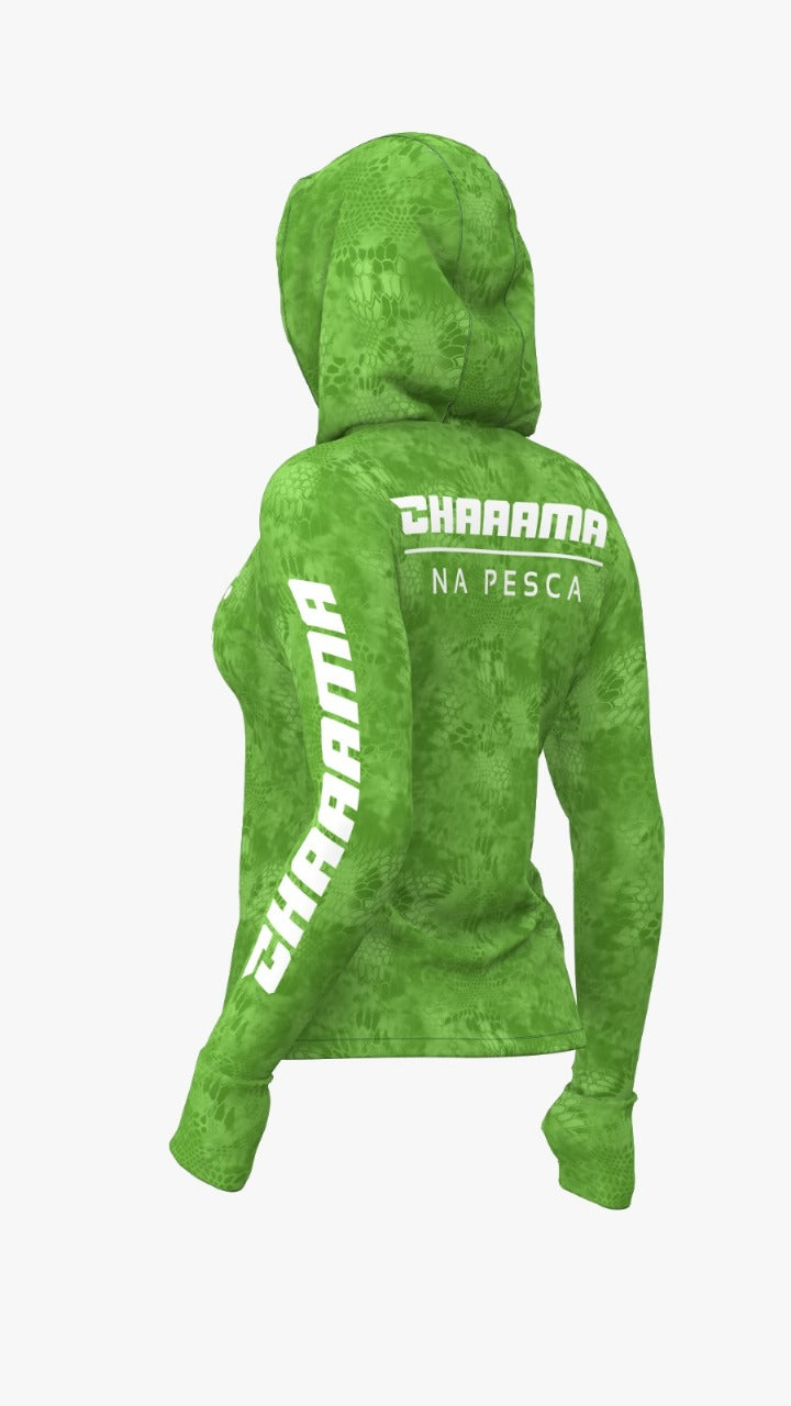 CAMISETA COM CAPUZ FEMININO - VERDE