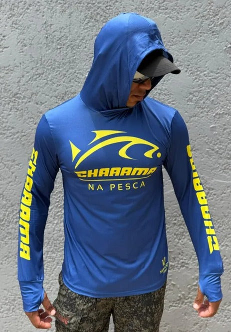 CAMISETA COM CAPUZ MASCULINO - AZUL