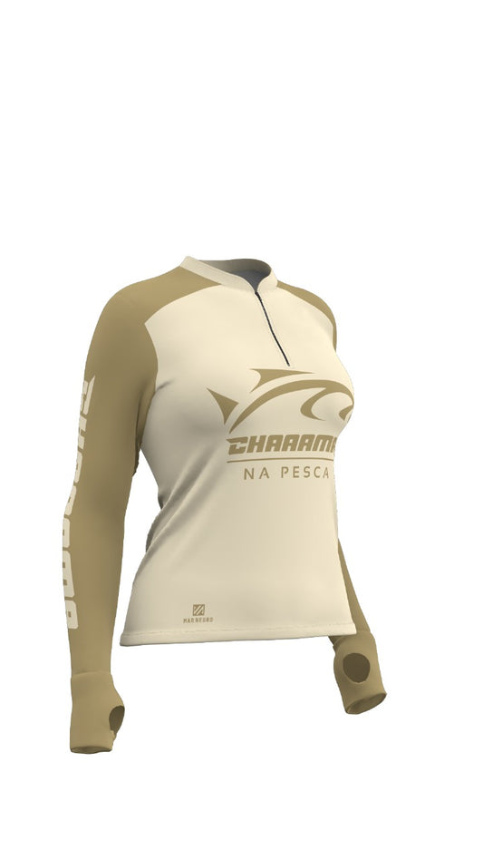 CAMISETA FEMININA - AREA FINA BEGE