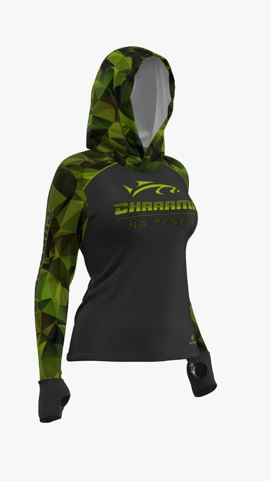 CAMISETA COM CAPUZ FEMININO - CAMUFLADO
