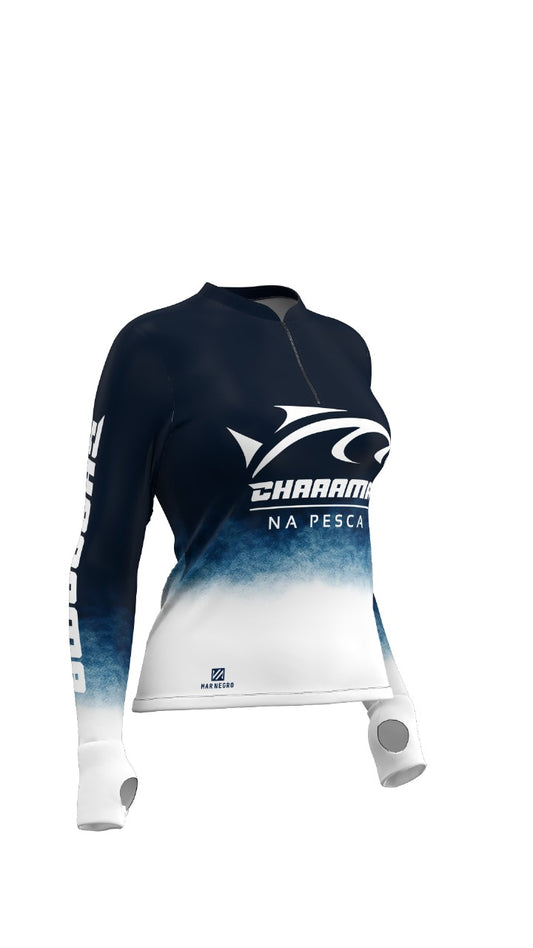 CAMISETA FEMININA - MAR PROFUNDO AZUL MARINHO DEGRADÊ