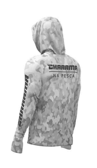 CAMISETA COM CAPUZ MASCULINO - CAMUFLAGEM POLAR CINZA