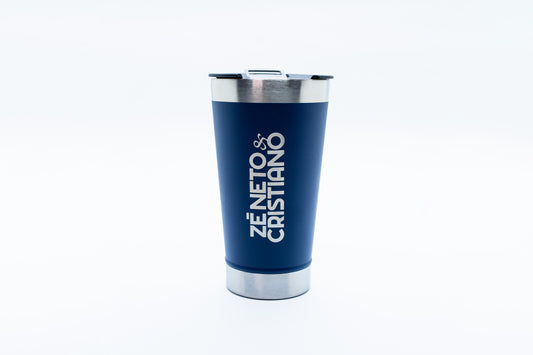 COPO TÉRMICO 500ML COM TAMPA E ABRIDOR - COR AZUL