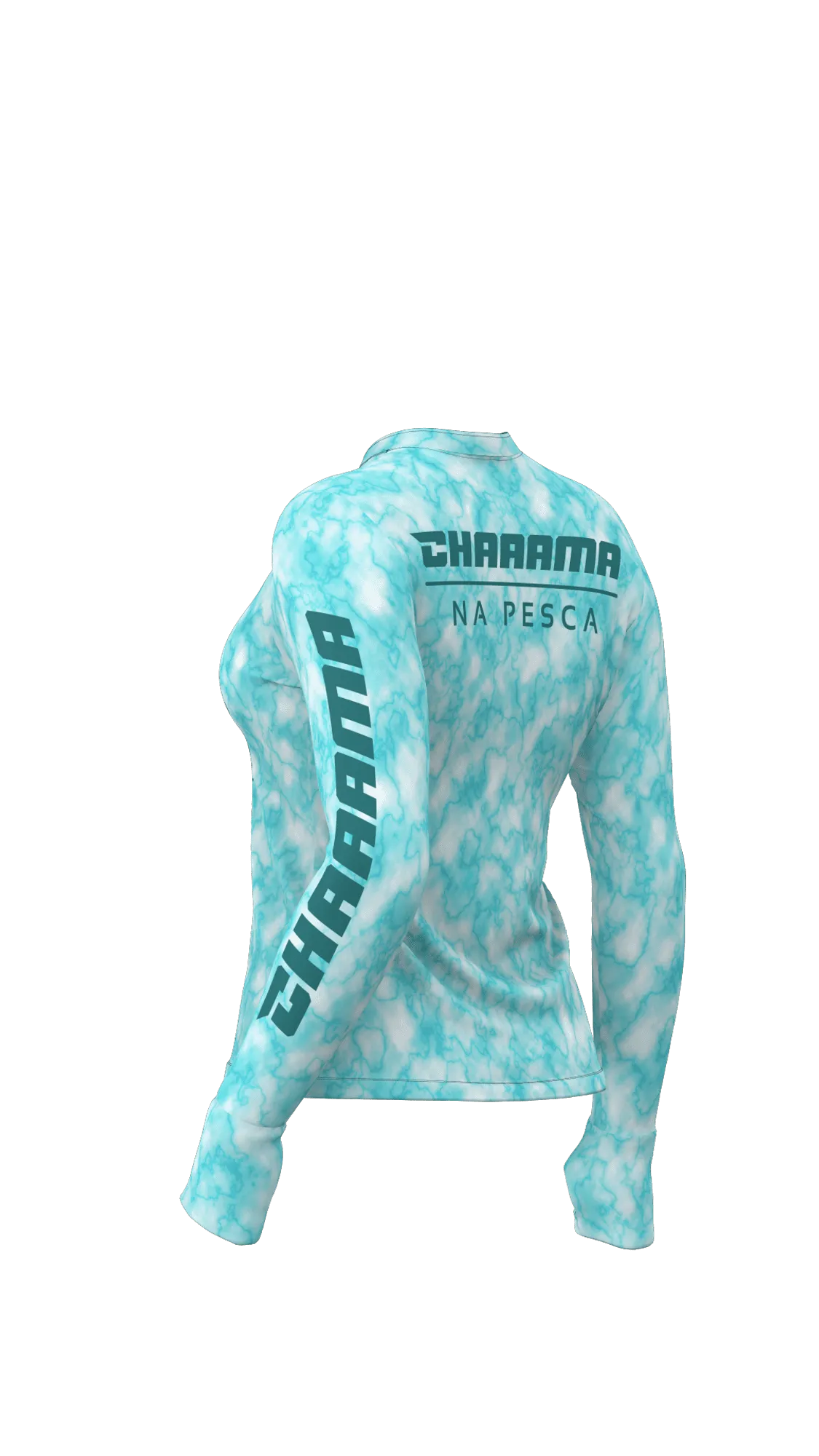 CAMISETA FEMININA - ÁGUA CRISTALINA AZUL MÁRMORE CLARO