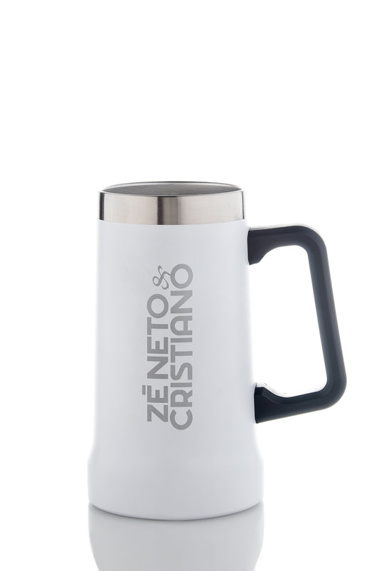 CANECA TÉRMICA INOX 700ML COM ALÇA - COR BRANCO