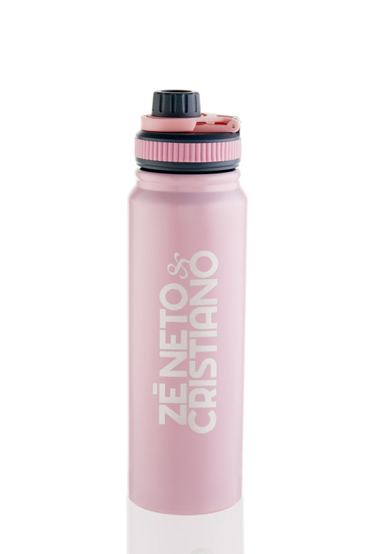 GARRAFA TÉRMICA INOX 570ML - COM TAMPA ROSQUEÁVEL -   ROSA