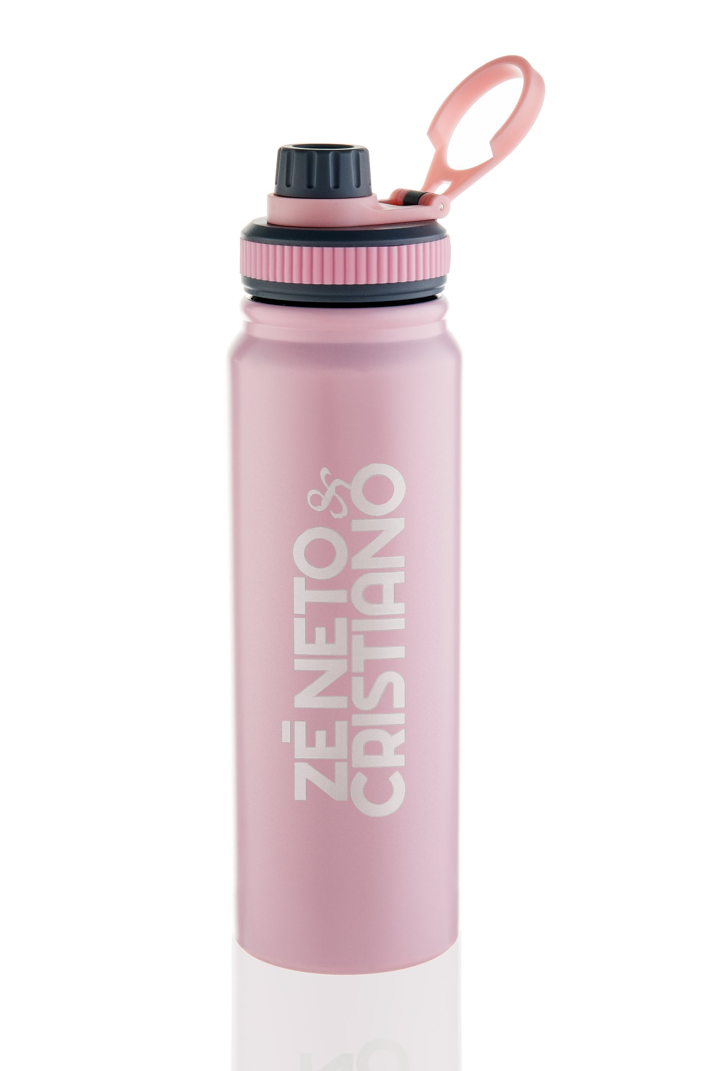 GARRAFA TÉRMICA INOX 570ML - COM TAMPA ROSQUEÁVEL -   ROSA