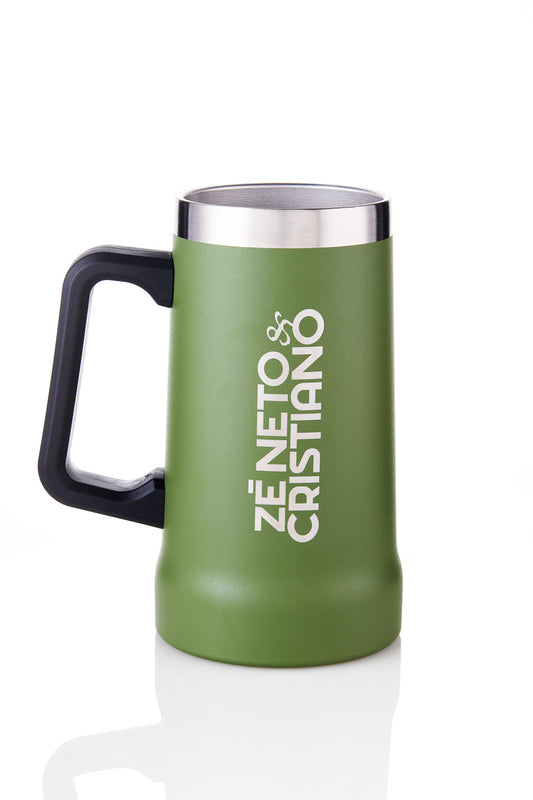 CANECA TÉRMICA INOX 700ML COM ALÇA - COR VERDE