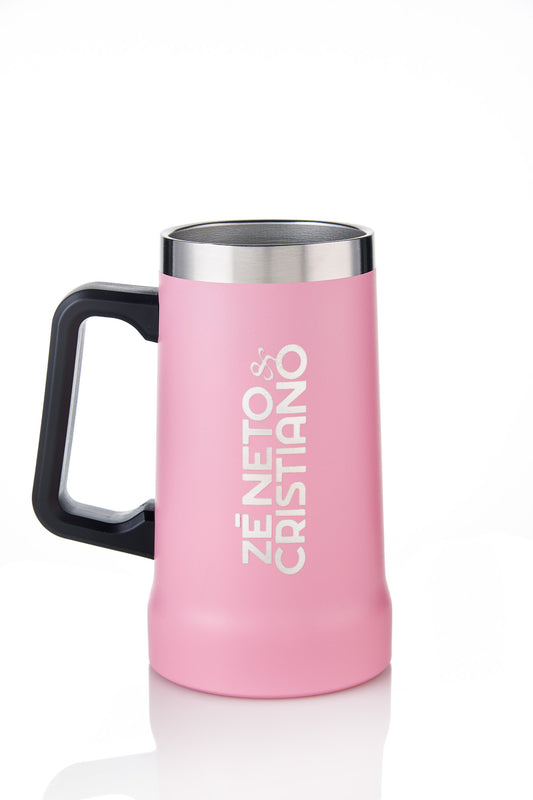 CANECA TÉRMICA INOX 700ML COM ALÇA - COR ROSA