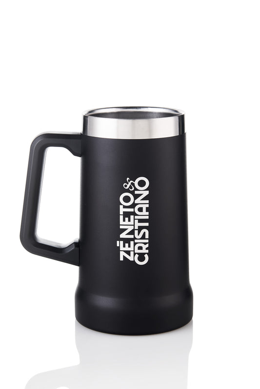 CANECA TÉRMICA INOX 700ML COM ALÇA - COR PRETO