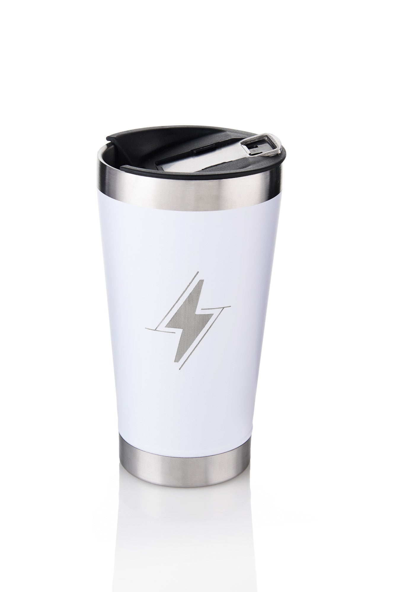 COPO TÉRMICO 500ML COM TAMPA E ABRIDOR - COR BRANCO