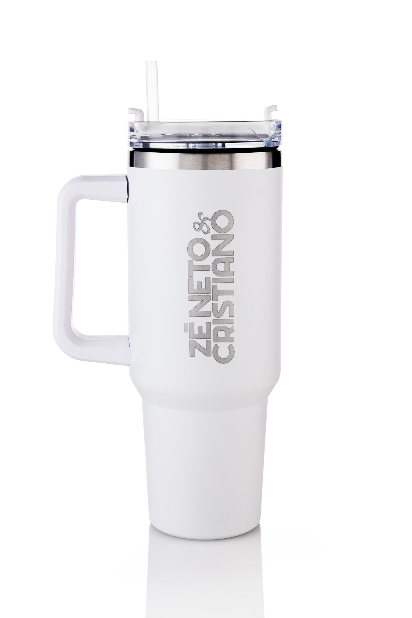 CANECA TÉRMICA 1.2LT - COM TAMPA E CANUDO - COR BRANCO