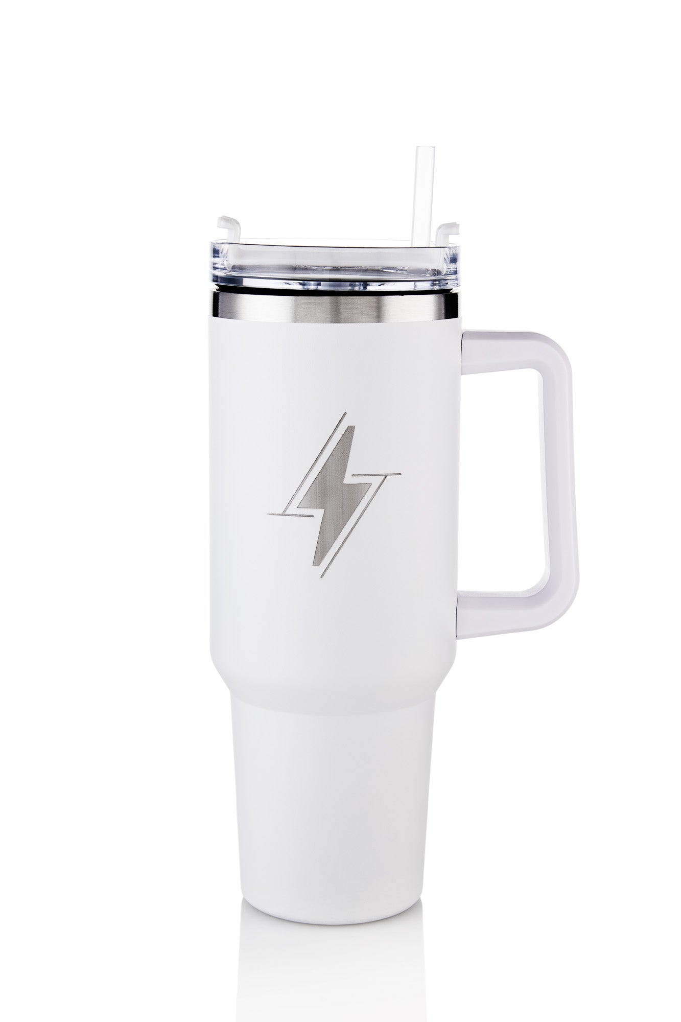 CANECA TÉRMICA 1.2LT - COM TAMPA E CANUDO - COR BRANCO