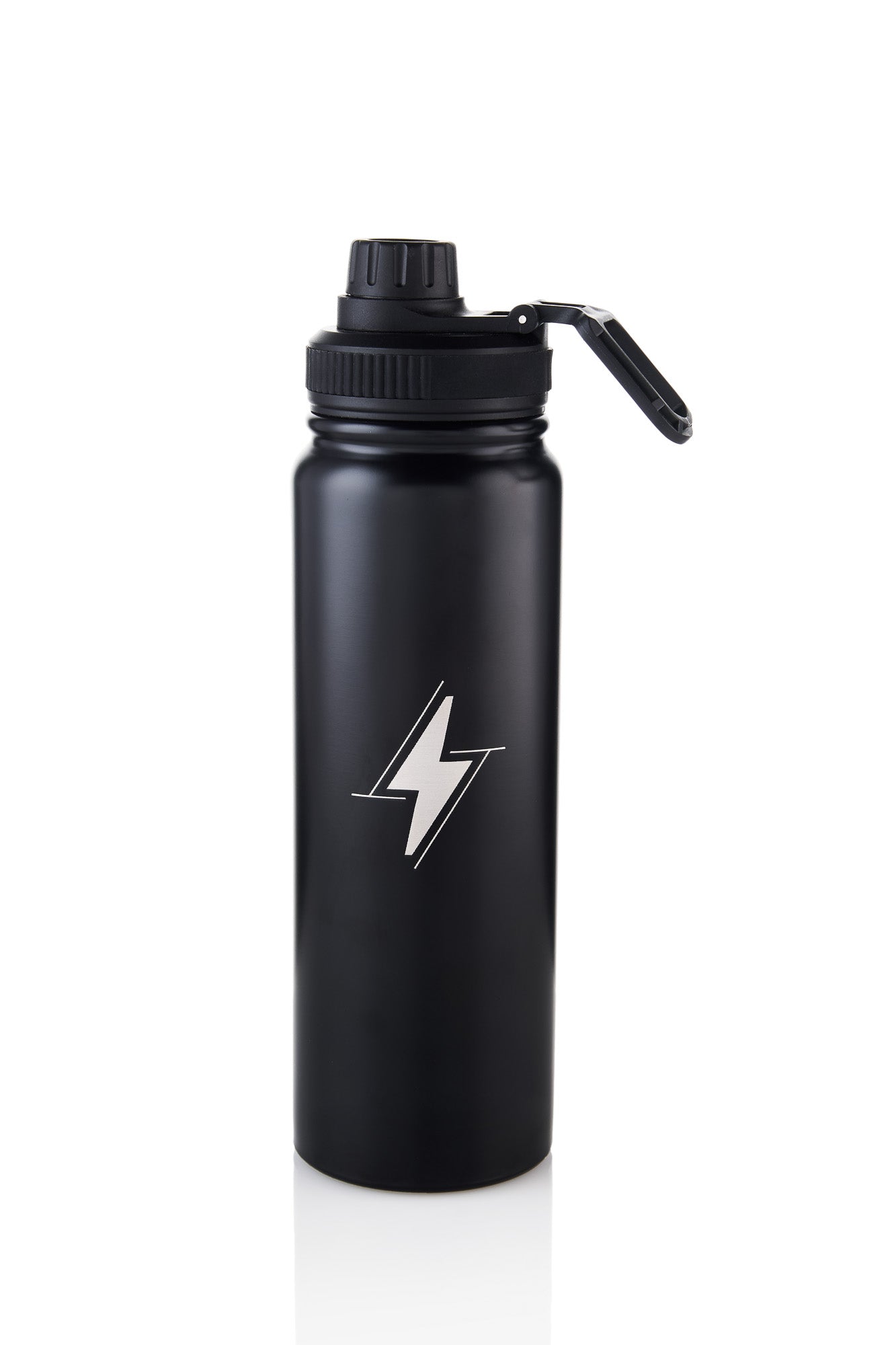 GARRAFA TÉRMICA INOX 570ML - COM TAMPA ROSQUEÁVEL -  COR PRETO